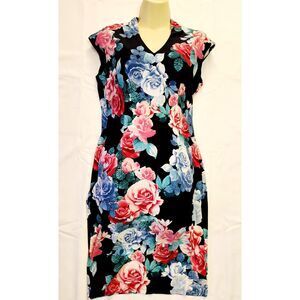 White House Black Market WHBM Short Sleeve Floral Dress Size 8